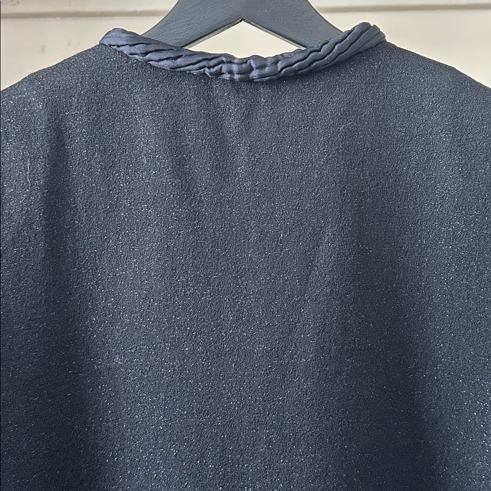 New Saint Laurent wool silk cap sleeve shift sheath boxy knee length mini dress - Picture 10 of 16